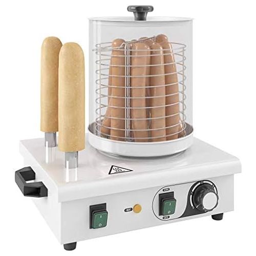  [아마존베스트]Festnight Professional Hot Dog Maker with 2 Bars 500 W Stainless Steel Hot Dog Warmer Machine Temperature Adjustable