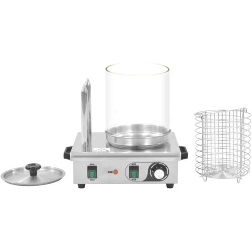  [아마존베스트]Festnight Professional Hot Dog Maker with 2 Bars 500 W Stainless Steel Hot Dog Warmer Machine Temperature Adjustable