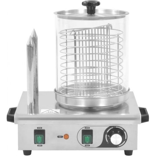  [아마존베스트]Festnight Professional Hot Dog Maker with 2 Bars 500 W Stainless Steel Hot Dog Warmer Machine Temperature Adjustable