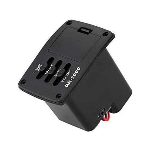  [아마존베스트]Festnight Acoustic Guitar Bass Treble Tone and Volume Control EQ Equalizer Preamp Piezo Pickup Tuner Amplifier with Active Line 6.35 mm Connector