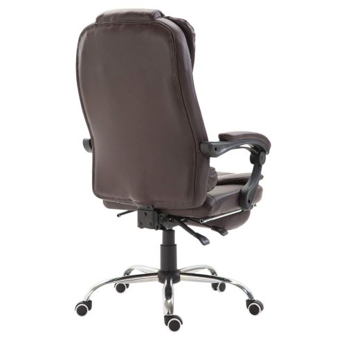  Festnight High Back Reclining Executive Home Office Chair with Retractable Footrest, PU Leather