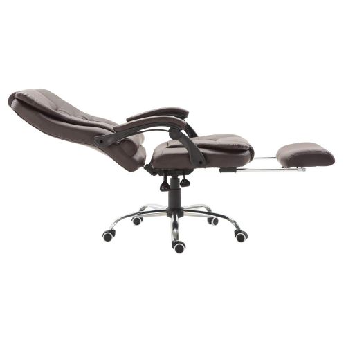 Festnight High Back Reclining Executive Home Office Chair with Retractable Footrest, PU Leather