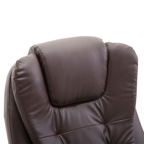  Festnight High Back Reclining Executive Home Office Chair with Retractable Footrest, PU Leather