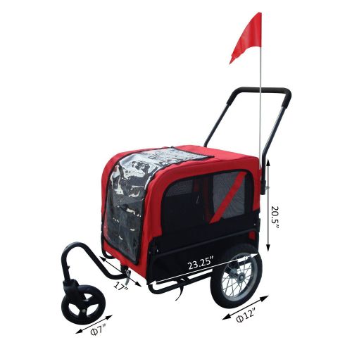  Festnight Dog Bike Trailer Pet Stroller w/Swivel Wheel
