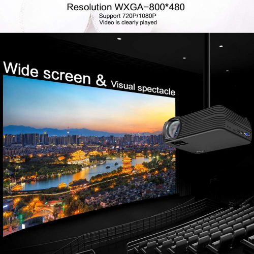  Festnight-1 Festnight X5 Mini Video LCD Projector 1080P Multimedia Home Theater Projector Built-in Speaker Portable Beamer Movies Player for Home Cinema TVs Laptops Games Smartphones