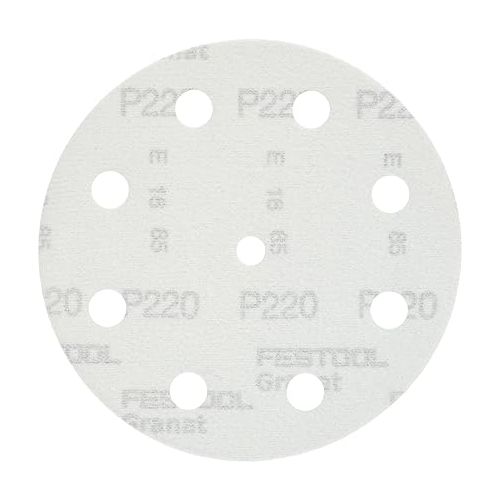  Festool 497172 Granat P220 Grit 5-Inch (125mm) Diameter Abrasive Sanding Discs, 100-Pack