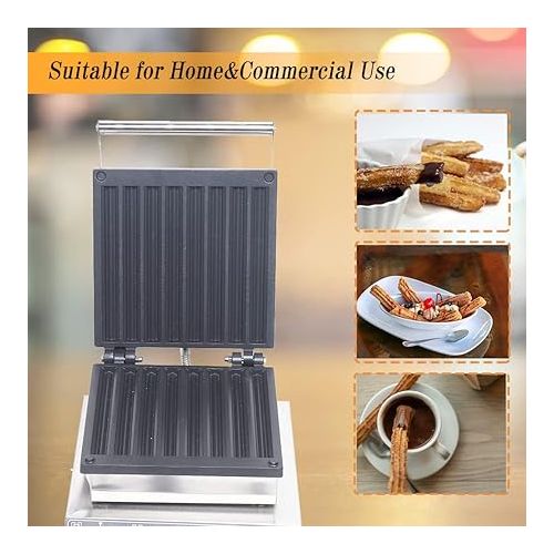  8 pcs Churro Maker Machine, Commercial Spanish Churros Maker, 1500W Electric Non-Stick Waffle Maker, Cook Healthy and Oil-free Churros in just minutes