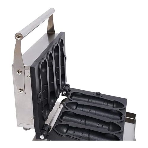  4 pcs Waffle Dog Maker, Strange Shape Corn Dog Maker Waffle Machine for Business, 1600W Commercial Waffle Machine Waffles on a Stick for Restaurant Beach Party Ladies Night Events