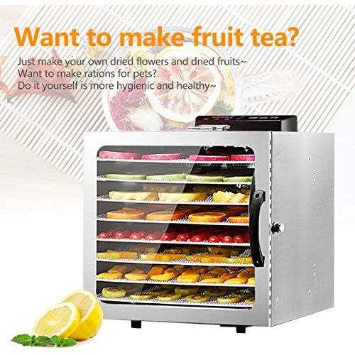  [아마존베스트]Fetcoi Stainless Steel Professional Drying Machine 8 Levels BPA Free Dryer Drying Machine Dehydrator Timer Dehydrator Temperature Regulator from 30-90 °C for Fruit Meat Fruit Dryer Vegeta