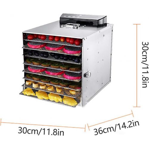  [아마존베스트]Fetcoi Stainless Steel Professional Drying Machine 8 Levels BPA Free Dryer Drying Machine Dehydrator Timer Dehydrator Temperature Regulator from 30-90 °C for Fruit Meat Fruit Dryer Vegeta