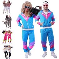 FetteParty1A 80s / 90s Shell Suit Party Dress Costume/Retro Tracksuit / 90s Hip Hop Costumes / 80s Costumes for Men/Windbreaker and Pants