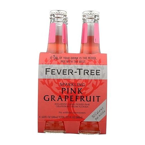  FEVER-TREE Sparkling Pink Grapefruit Mixer, 6.8 Fl Oz (Pack of 4)