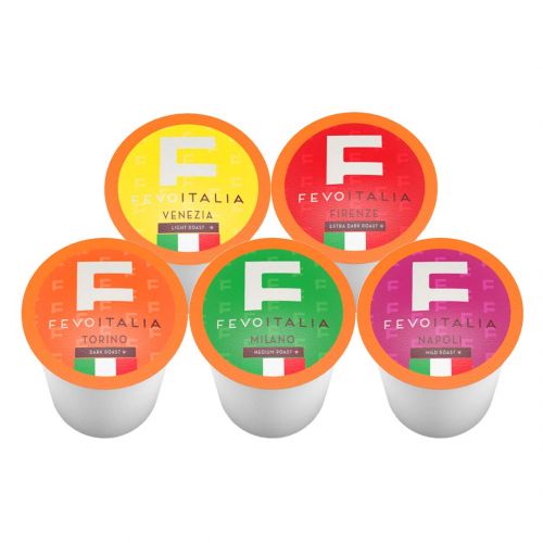  Fevo Italia Variety Pack Coffee Pods, Compatible with 2.0 K-Cup Brewers, 100 Count