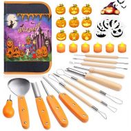 [아마존베스트]Feyuan Halloween Pumpkin Carving Tools Kit, 13 Piece Professional Professional Pumpkin Cutting Supplies Tools Kit Stainless Steel Lengthening and Thickening for Halloween Decoration jack-