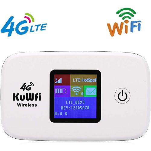 Fhong 4G WiFi Router Unlocked Travel Partner LTE Wireless Screen Display with SIM Card Slot and TF Card Slot (B1B3B5 EU Version)