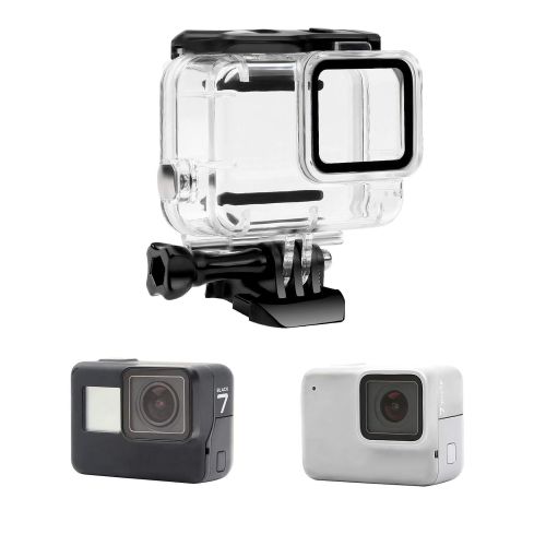  FitStill Waterproof Housing Case for GoPro Hero 7 White & Silver, Protective 45m Underwater Dive Case Shell with Bracket Accessories for Go Pro Hero7 Action Camera