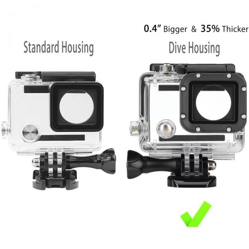  FitStill Replacement Dive Housing Case Waterproof Housing for HERO4, HERO3+ and HERO3