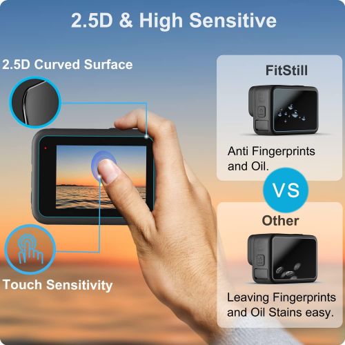  [6 PCS] FitStill Screen Protector for GoPro Hero 9 Black, Ultra Clear Tempered Glass Back Screen Protector + Tempered Glass Lens Protector + Tempered Glass Front Screen Protector-