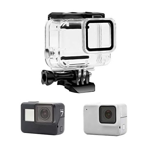  FitStill Waterproof Housing Case for GoPro Hero 7 White & Silver, Protective 45m Underwater Dive Case Shell with Bracket Accessories for Go Pro Hero7 Action Camera