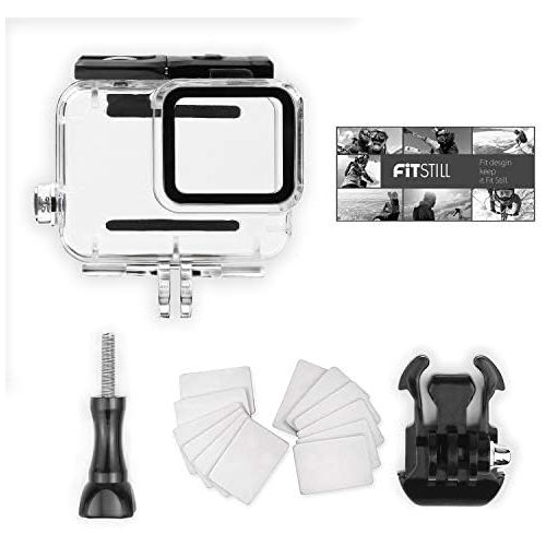  FitStill Waterproof Housing Case for GoPro Hero 7 White & Silver, Protective 45m Underwater Dive Case Shell with Bracket Accessories for Go Pro Hero7 Action Camera