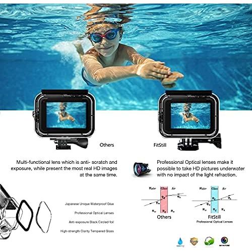  FitStill 60M Waterproof Case for GoPro Hero 10 Black/Hero 9 Black, Protective Underwater Dive Housing Shell with Bracket Accessories for Go Pro Hero10 Hero9 Action Camera