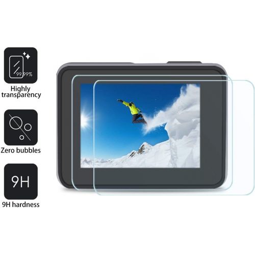  [6 PCS] FitStill Screen Protector for GoPro Hero 8 Black, Ultra Clear Tempered Glass Screen Protector + Tempered Glass Lens Protector + Small Display Film- 2 Packs