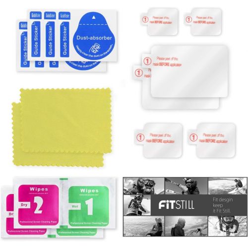  [6 PCS] FitStill Screen Protector for GoPro Hero 8 Black, Ultra Clear Tempered Glass Screen Protector + Tempered Glass Lens Protector + Small Display Film- 2 Packs