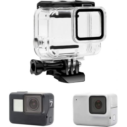  [아마존베스트]FitStill Waterproof Housing Case for GoPro Hero 7 White & Silver, Protective 45m Underwater Dive Case Shell with Bracket Accessories for Go Pro Hero7 Action Camera