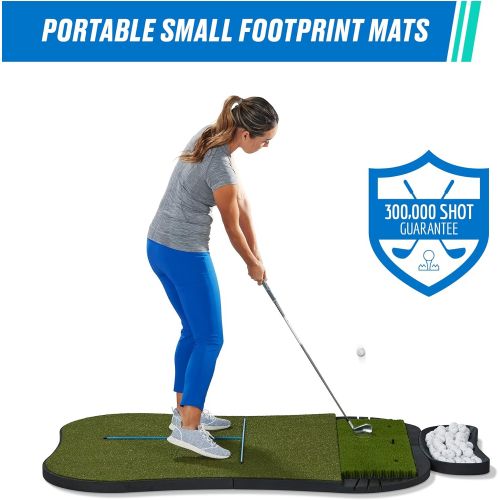  Fiberbuilt Golf 5x4 Hourglass Pro Studio Mat Kit - Single-Sided Hitting Mat with Premium Fiberbuilt Grass Turf - Launch Monitor Tested - Indoor / Outdoor