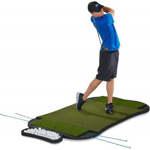  Fiberbuilt Golf 5x4 Hourglass Pro Studio Mat Kit - Single-Sided Hitting Mat with Premium Fiberbuilt Grass Turf - Launch Monitor Tested - Indoor / Outdoor