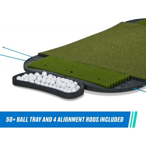  Fiberbuilt Golf 5x4 Hourglass Pro Studio Mat Kit - Single-Sided Hitting Mat with Premium Fiberbuilt Grass Turf - Launch Monitor Tested - Indoor / Outdoor