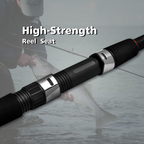  Fiblink Surf Casting Fishing Rod 2-Piece Graphite Travel Baitcasting Fishing Rod