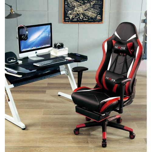  [아마존 핫딜] [아마존핫딜]Ficmax Massage Gaming Chair Ergonomic Gamer Chair with Footrest Reclining Game Chair with Armrest High Back PU Leather PC Gaming Chair Large Size Racing Office Chair with Headrest