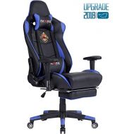 Ficmax High-Back Gaming Chair Racing Style Office Chair Recliner Computer Chair for Gaming PU Leather Ergonomic E-Sports Chair Height Adjustable Gaming Desk Chair with Massage Lumb