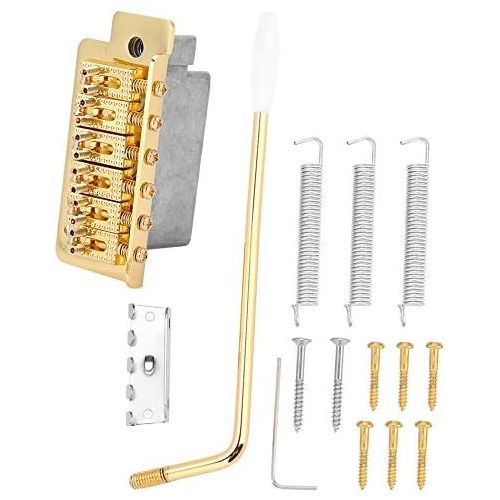  [아마존베스트]Fictory Tremolo Bridge Guitar, Tremolo System with Single Locking Vibrato Bridge Tailpiece for ST Guitar (Golden)