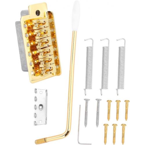  [아마존베스트]Fictory Tremolo Bridge Guitar, Tremolo System with Single Locking Vibrato Bridge Tailpiece for ST Guitar (Golden)