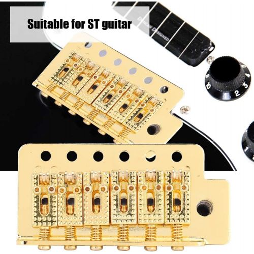  [아마존베스트]Fictory Tremolo Bridge Guitar, Tremolo System with Single Locking Vibrato Bridge Tailpiece for ST Guitar (Golden)