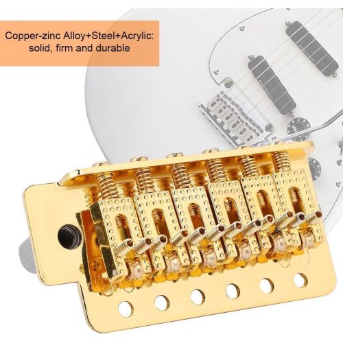  [아마존베스트]Fictory Tremolo Bridge Guitar, Tremolo System with Single Locking Vibrato Bridge Tailpiece for ST Guitar (Golden)