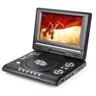 FidgetFidget CD Player MP3 TV AV SD USB FM Game 270° Swivel 9.8 Inch LCD Portable DVD
