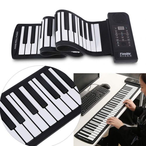  FidgetFidget 61 Keys USB Flexible Roll-up Electronic Piano Keyboard Gift for Child Practice