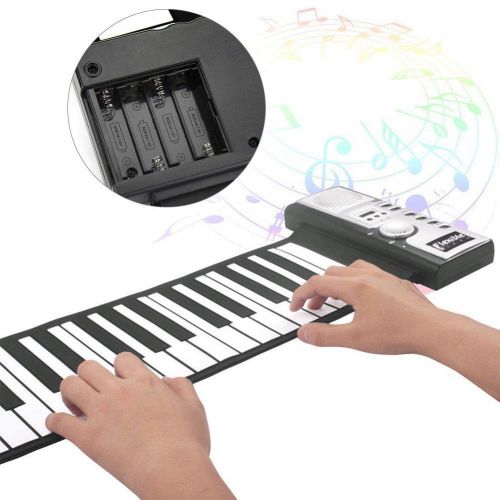  FidgetFidget Flexible 61 Keys Soft Portable Electric Digital Roll-up Keyboard Piano Silicone