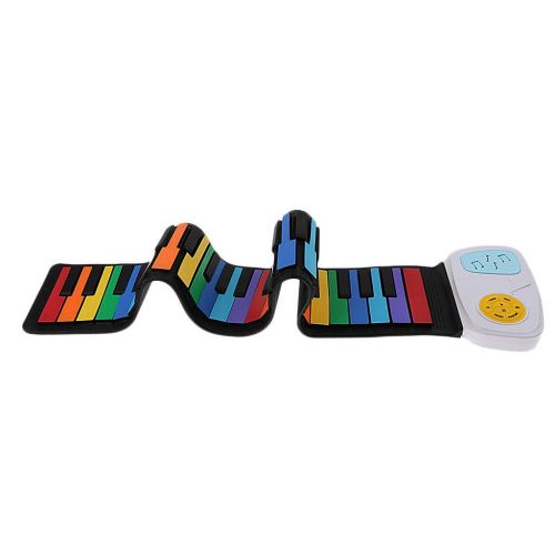  FidgetFidget Flexible Rainbow 49 Keys Silicon Roll Up Piano Kids Keyboard Toys Gift