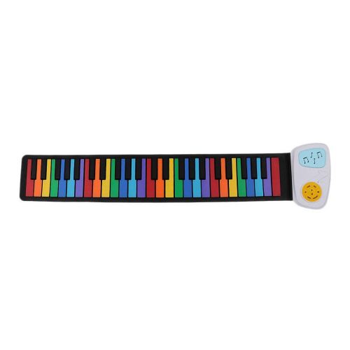  FidgetFidget Flexible Rainbow 49 Keys Silicon Roll Up Piano Kids Keyboard Toys Gift