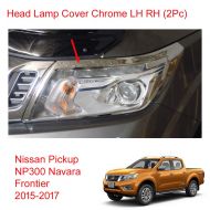 FidgetGear Powerwarauto Set Chrome Head Lamp Light Cover Trim Lh Rh for Nissan Np300 D23 Navara Medium Chrome Medium Chrome