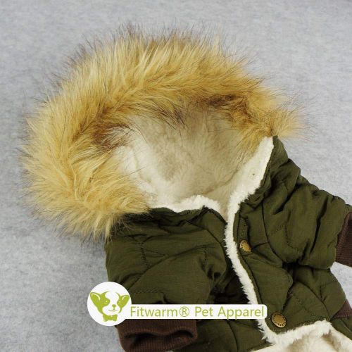  FidgetKute Fitwarm Waterproof Thick Dog Snowsuit Pet Clothes Winter Coat Hooded Jumpsuit