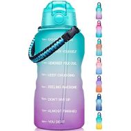 [아마존베스트]Fidus Large 1 Gallon Motivational Water Bottle with Paracord Handle & Removable Straw - BPA Free Leakproof Water Jug with Time Marker to Ensure You Drink Enough Water Throughout th