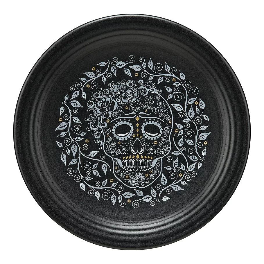 Fiesta Skull and Vine Chop Plate in Black