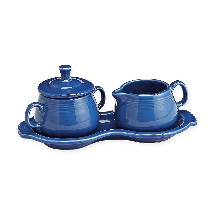 Fiesta Sugar and Creamer Set with Tray in Lapis