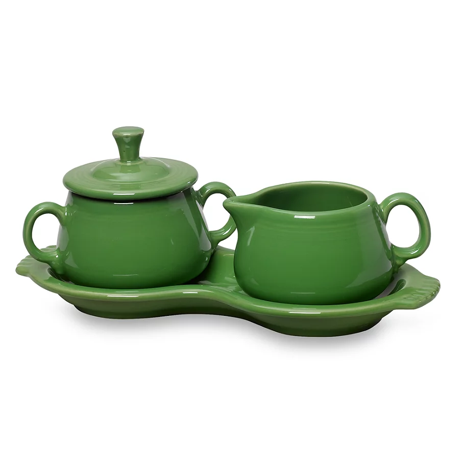 Fiesta Sugar and Creamer Set with Tray in Shamrock