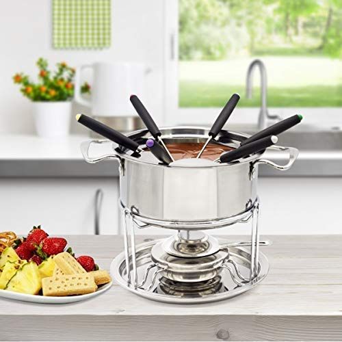  Fifth Strobe River Stainless Steel Fondue Pot Inox Set WZH 13-set Fuel Fondue, Temperature Controllable, Chocolate Cheese